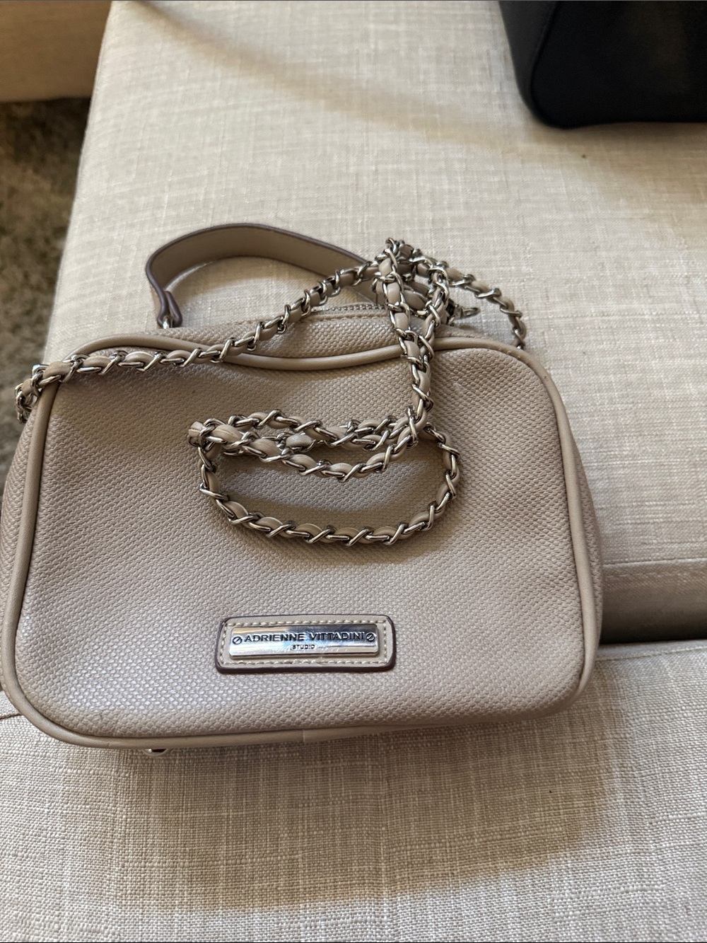 Adrienne Vittadini Beige Chain Crossbody Bag